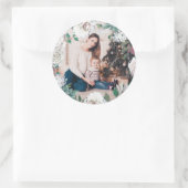 Blooming Joy Floral Kerstmis Foto Sticker (Tas)