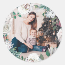 Blooming Joy Floral Kerstmis Foto Sticker