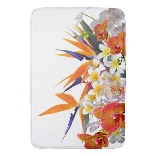 Blooming Joy-Tropical Flowers Badmat (Voorkant Verticaal)