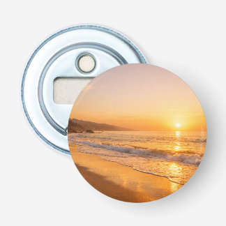 Blooming Lavender Field at Golden Sunset Provence Button Flesopener
