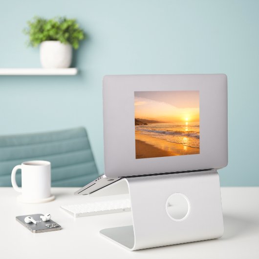 Blooming Lavender Field at Golden Sunset Provence Sticker (Laptop op bureau)