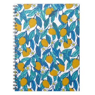 Blooming Lemon: Waterverf bloemenontwerp. Notitieboek