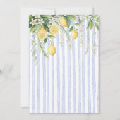  Blooming Lemons Blue Striped Baby Shower Kaart (Achterkant)