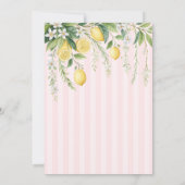  Blooming Lemons Pink Striped Baby Shower Kaart (Achterkant)