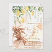  Blooming Lemons Rustic Palms Bridal Shower Kaart (Voorkant)