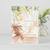  Blooming Lemons Rustic Palms Bridal Shower Kaart (Staand voorkant)