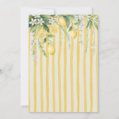 Blooming Lemons Yellow Striped Bridal Shower Kaart (Achterkant)