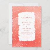 Blooming lijst trouwuitnodiging Coral Pink Kaart (Voorkant)