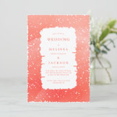 Blooming lijst trouwuitnodiging Coral Pink Kaart (Staand voorkant)