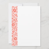 Blooming lijst trouwuitnodiging Coral Pink Kaart (Achterkant)