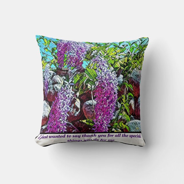 Blooming lilac flower garden kussen (Voorkant)