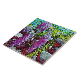 Blooming lilac flower garden tegeltje