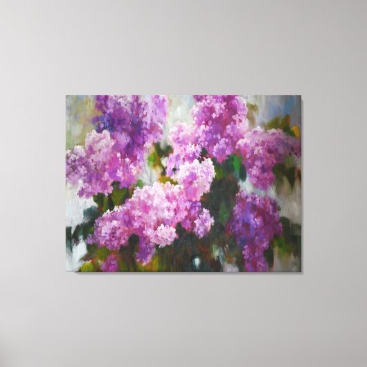 Blooming Lilac – Impressionist Spring Flowers Canvas Afdruk (Voorkant)