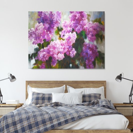 Blooming Lilac – Impressionist Spring Flowers Canvas Afdruk (Insitu (Slaapkamer))
