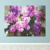 Blooming Lilac – Impressionist Spring Flowers Canvas Afdruk (Insitu (Houten vloer))