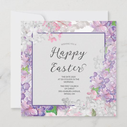 Blooming Lilacs Happy Paast Holiday Kaart (Voorkant)