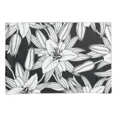 Blooming Lilies in Black and White Kussensloop (Voorkant-Rechts)