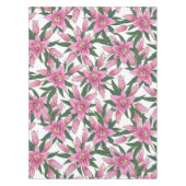 Blooming Lilies in Pastel Pink on White Tafelkleed (Voorkant)
