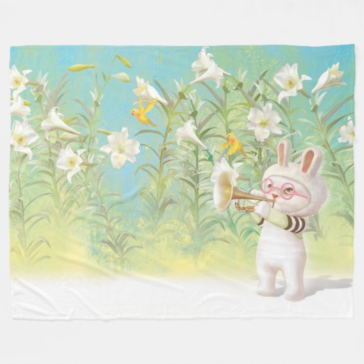 Blooming Lily Fleece Deken (Voorkant (Horizontaal))