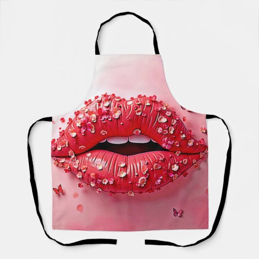 Blooming Lips: Floral Butterfly Kiss Schort (Voorkant)