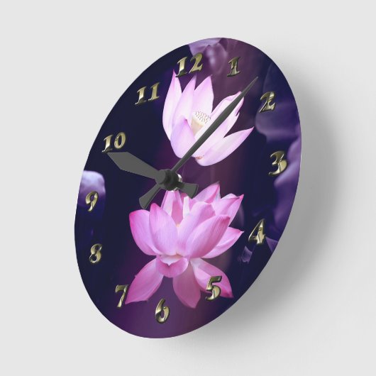 Blooming Lotus Flower Ronde Klok (Hoek)