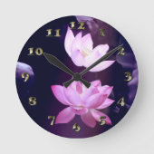 Blooming Lotus Flower Ronde Klok (Voorkant)