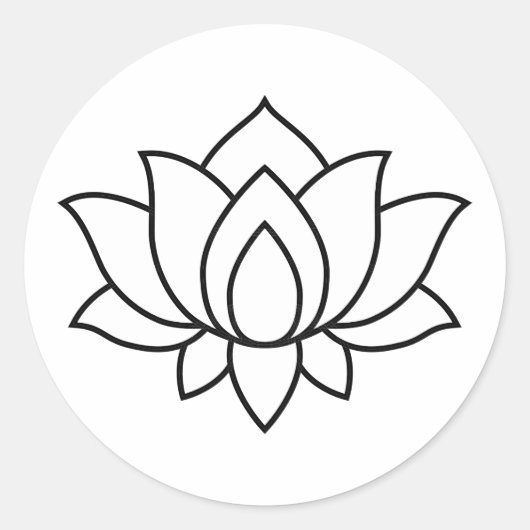 Blooming Lotus Flower symbol Classic Round Sticke Ronde Sticker (Voorkant)