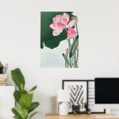 Blooming Lotus Flowers door Ohara Koson Poster (Thuiskantoor)