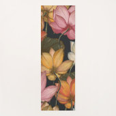 Blooming Lotus Water Lilies Black Exercise Yogamat (Voorkant)