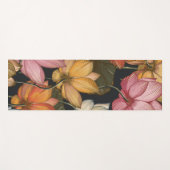 Blooming Lotus Water Lilies Black Exercise Yogamat (Voorkant (horizontaal))