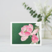Blooming lotusbloemen - Ohara Koson - vergroot Briefkaart (Staand voorkant)