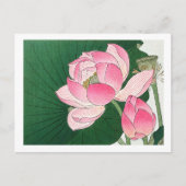 Blooming lotusbloemen - Ohara Koson - vergroot Briefkaart (Voorkant)