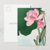 Blooming lotusbloemen - Ohara Koson - VintageArt Briefkaart (Voorkant / Achterkant)