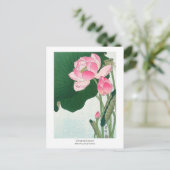 Blooming lotusbloemen - Ohara Koson - VintageArt Briefkaart (Staand voorkant)