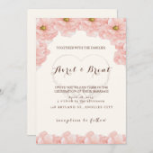 Blooming Love: A Floral Wedding Invitation Kaart (Voorkant / Achterkant)