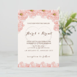 Blooming Love: A Floral Wedding Invitation Kaart