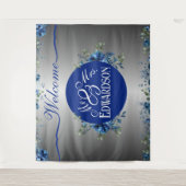 Blooming Love: een bloemrijke welkom op onze bruil Wandkleed (Voorkant)