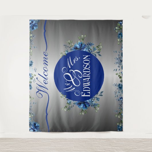 Blooming Love: een bloemrijke welkom op onze bruil Wandkleed (Voorkant)