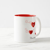 Blooming Love Heart Tweekleurige Koffiemok (Voorkant rechts)