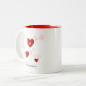 Blooming Love Heart Tweekleurige Koffiemok (Voorkant links)