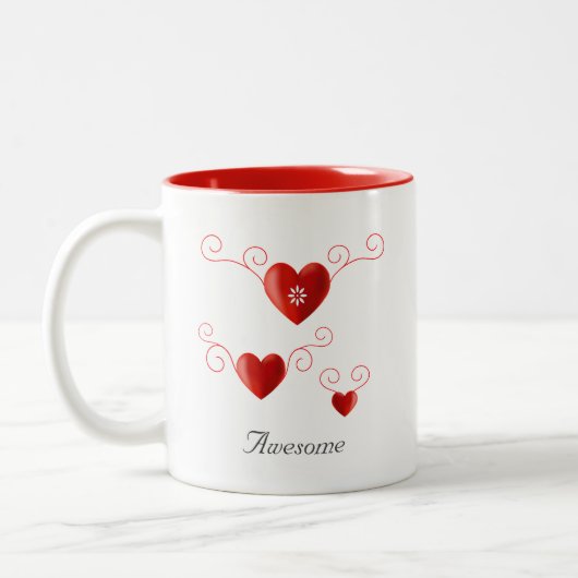 Blooming Love Heart Tweekleurige Koffiemok (Links)