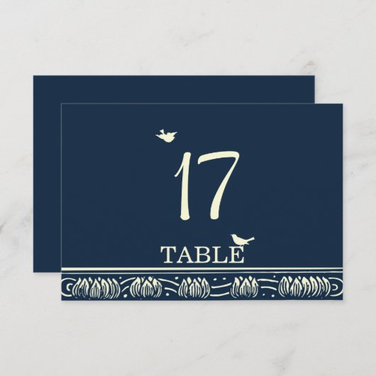 Blooming Love Tree refwi1 Table Number Kaart (Voorkant / Achterkant)
