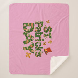 Blooming Luck: Floral St. Patrick's Sherpa Blanket Deken