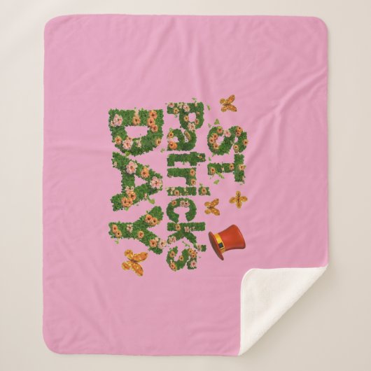 Blooming Luck: Floral St. Patrick's Sherpa Blanket Deken (Voorkant)
