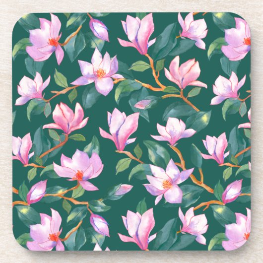 Blooming magnolia bier onderzetter (Voorkant)