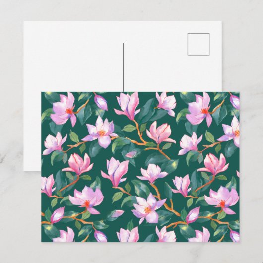 Blooming magnolia briefkaart (Voorkant / Achterkant)
