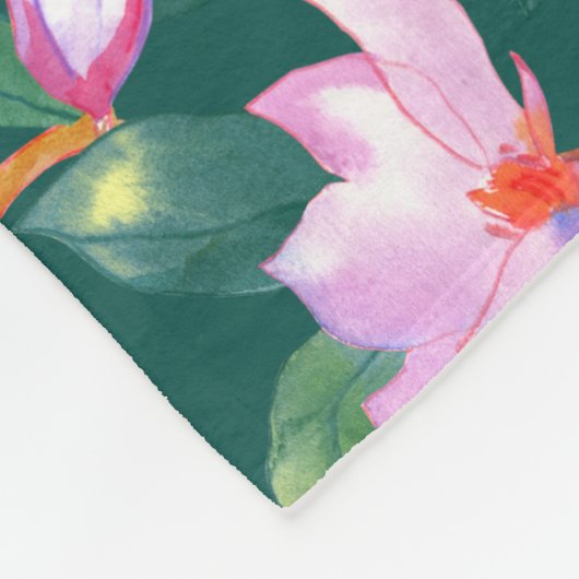 Blooming magnolia fleece deken (Hoek)