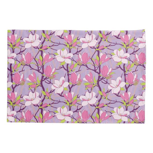 Blooming Magnolia, Hoesje met standaardpiloot Kussensloop (Achterkant-Links)