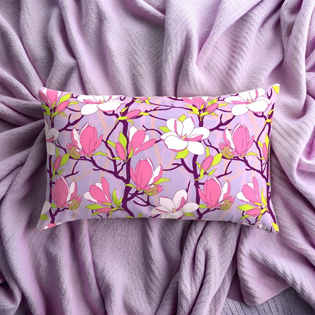 Blooming Magnolia Lumbar Pillow Kussen (Blooming Magnolia Lumbar Pillow)