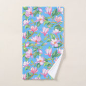 Blooming magnolia op sky blue bad handdoek (Handdoek)
